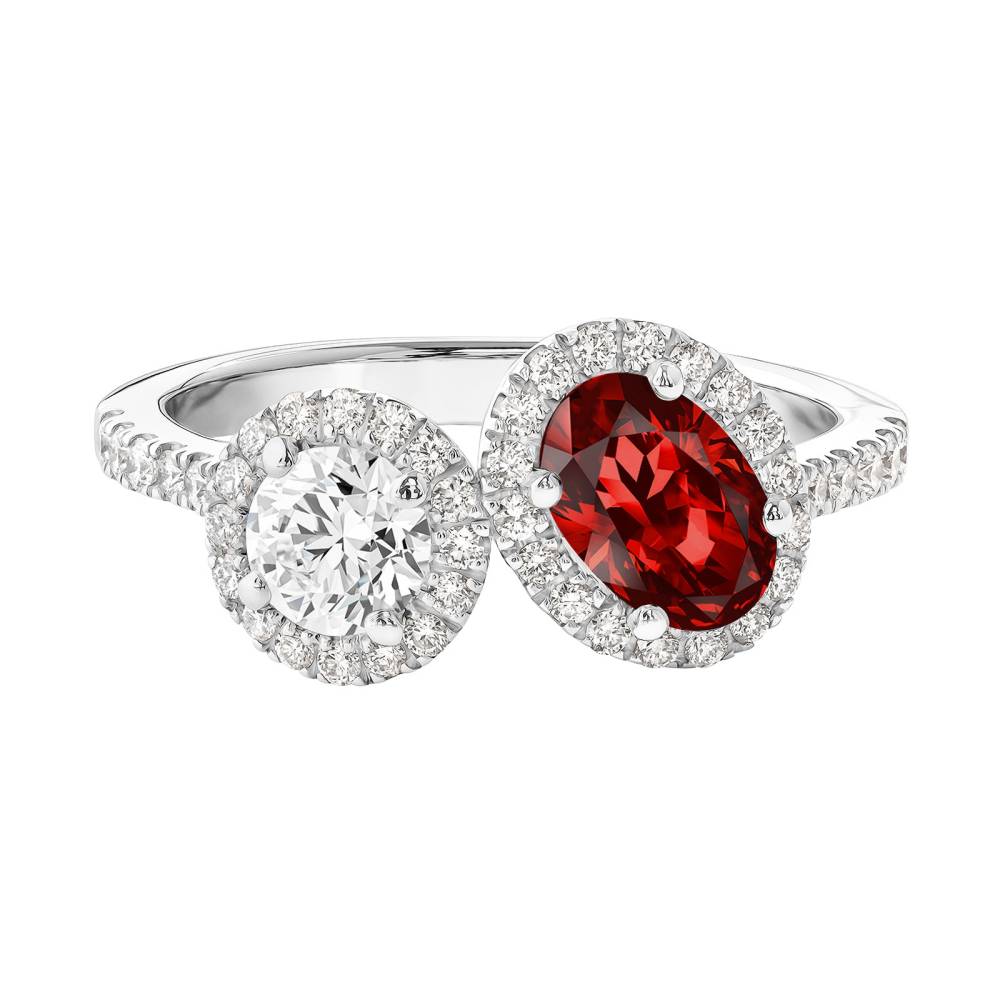 Ring White gold Garnet and diamonds AlterEgo Ovale L 2