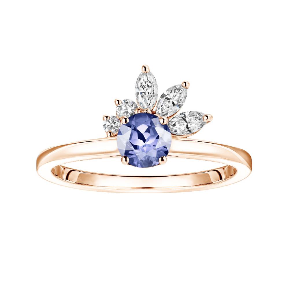 Ring Rose gold Tanzanite and diamonds Little EverBloom 2