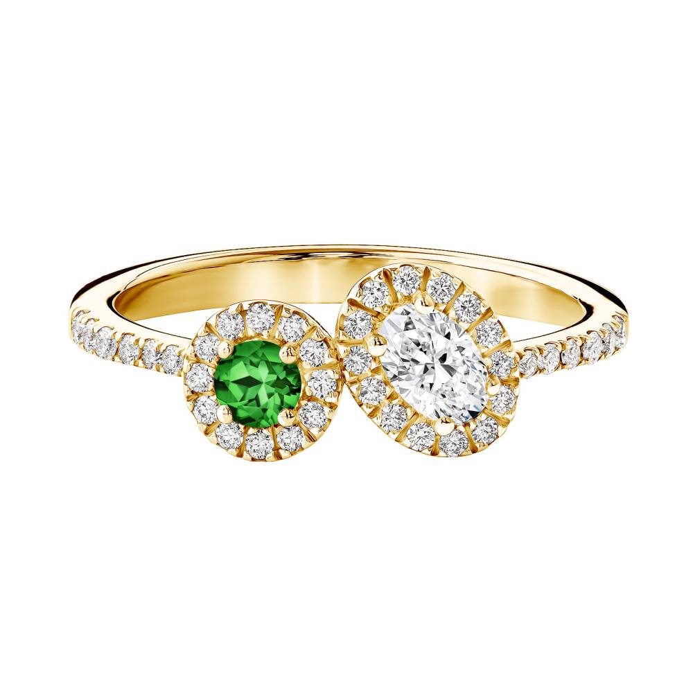 Ring Yellow gold Tsavorite and diamonds AlterEgo Ovale 2