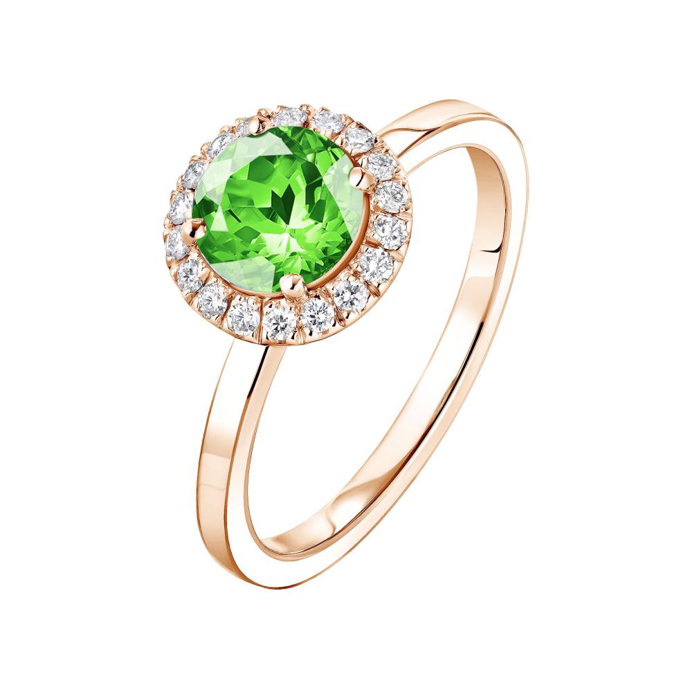 Ring Roségold Tsavorit und diamanten Rétromantique L 2