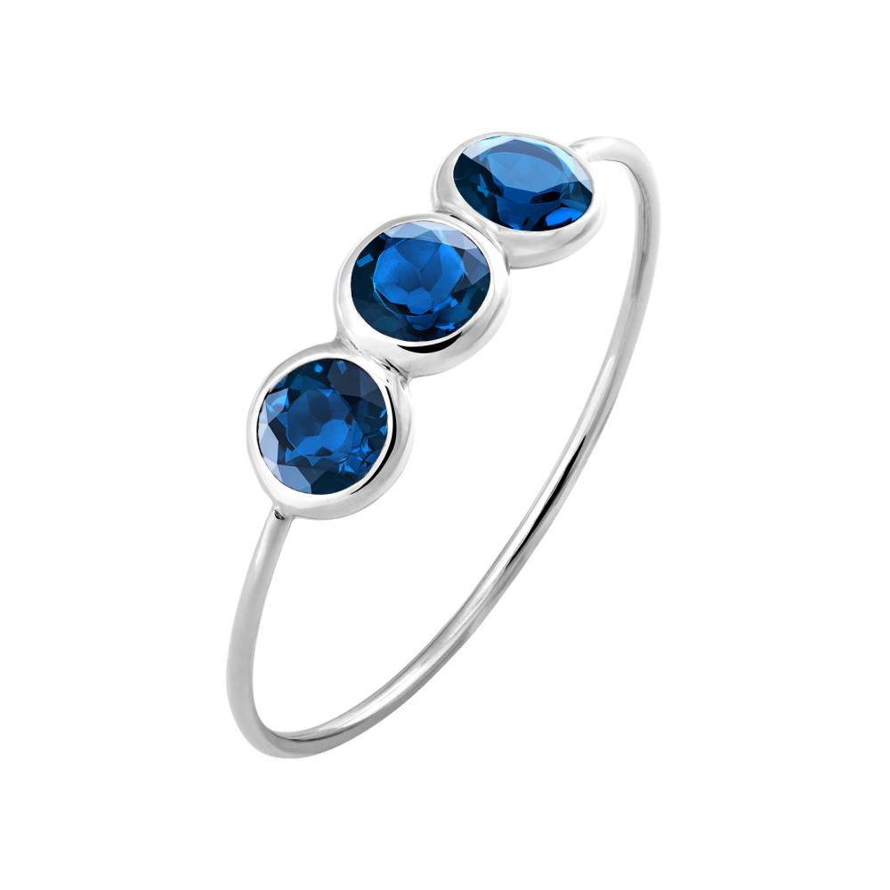 Ring White gold Sapphire Gemmyorama Trio 2