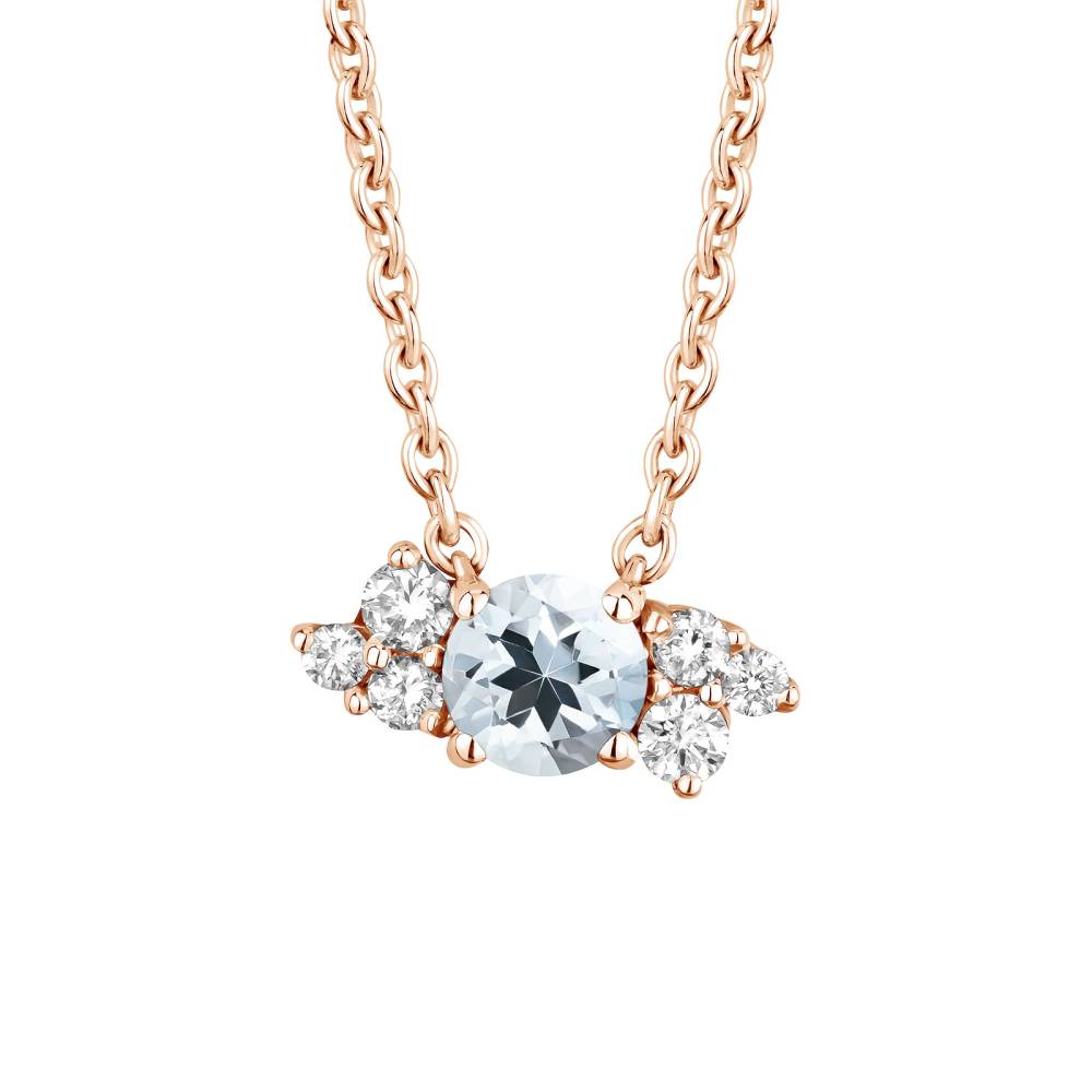 Pendant Rose gold Aquamarine and diamonds Baby EverBloom 2