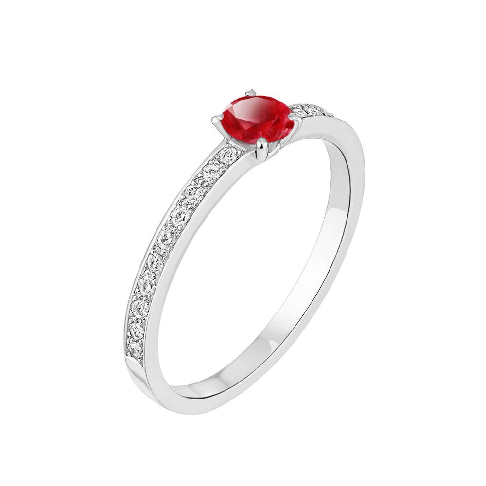 Bague Platine Rubis et diamants Milady 2