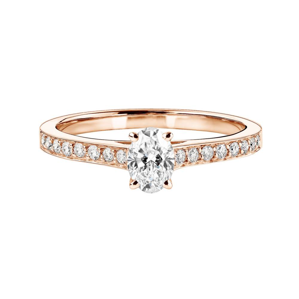 Ring Rose gold Diamond Lady Ovale Pavée 2