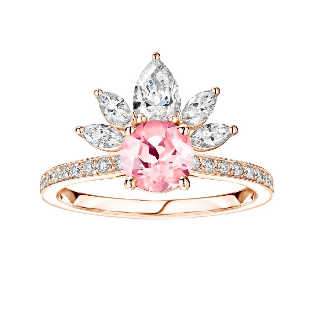 Ring Roségold Turmalin und diamanten EverBloom Pavée 2