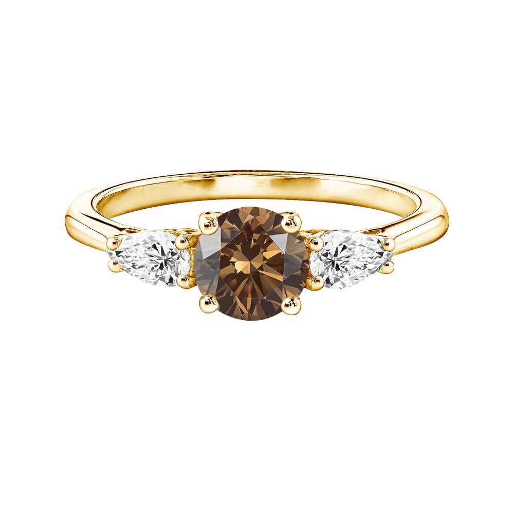 Ring Gelbgold Schokoladendiamant und diamanten Lady Duo de Poires 2