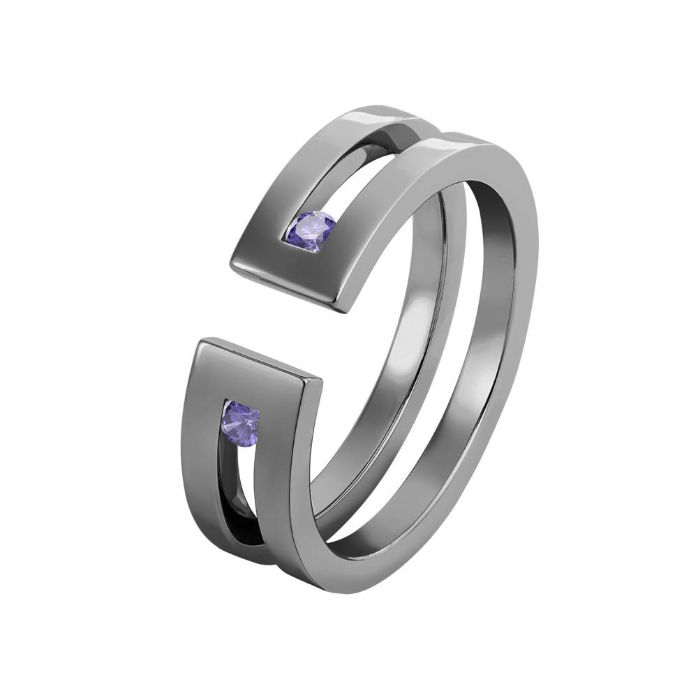 Bague Or noir Tanzanite Thésée Duo 2