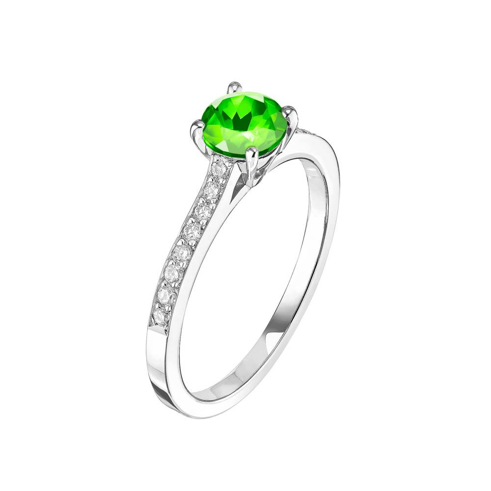 Ring White gold Tsavorite and diamonds Lady Pavée 2