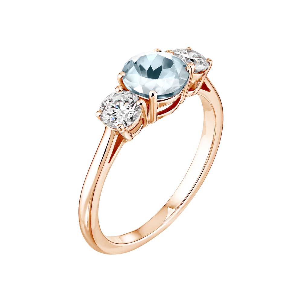 Ring Rose gold Aquamarine Lady Duo 2