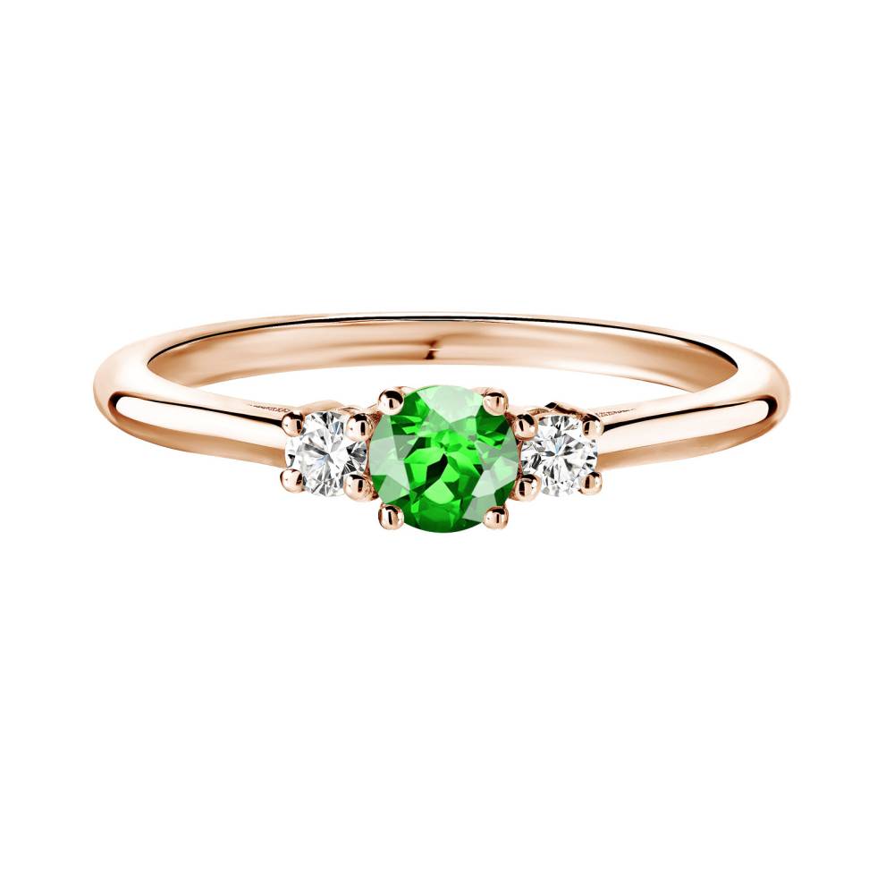 Ring Rose gold Tsavorite and diamonds Baby Lady Duo 2