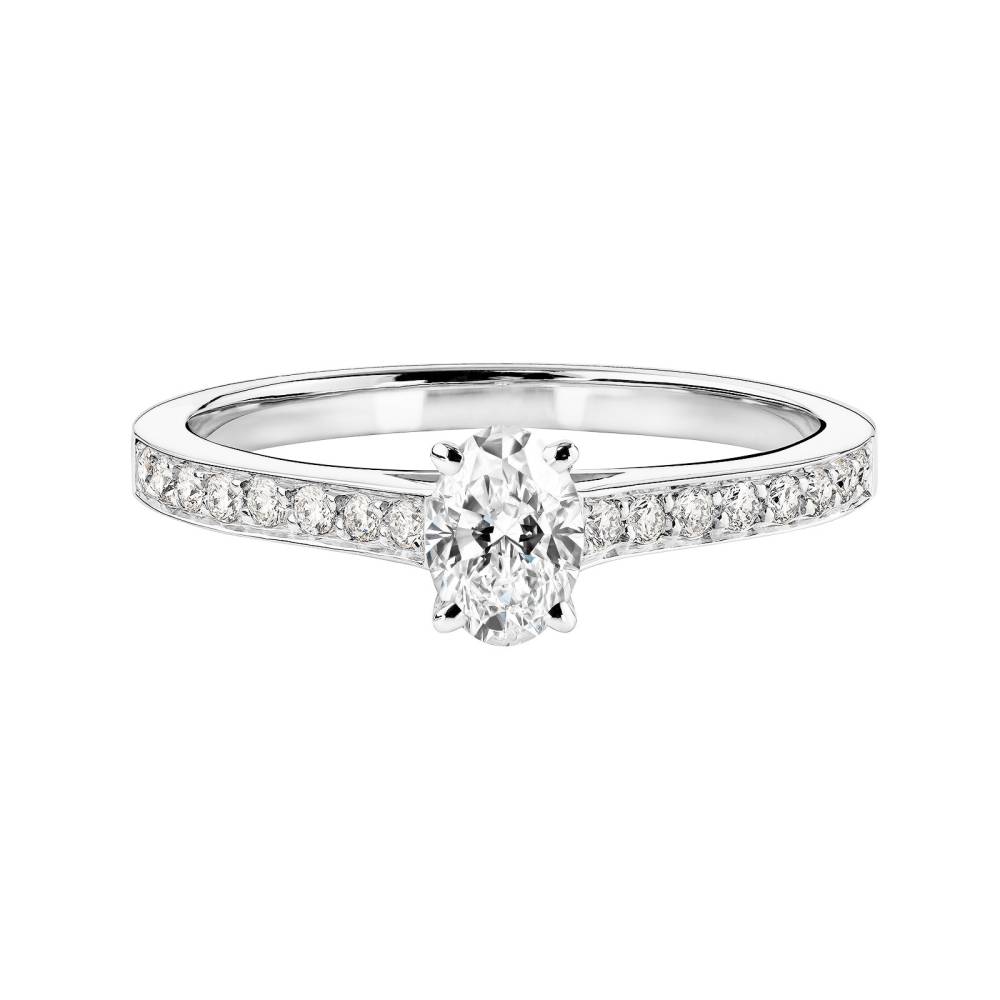 Bague Or blanc Diamant Lady Ovale Pavée 2