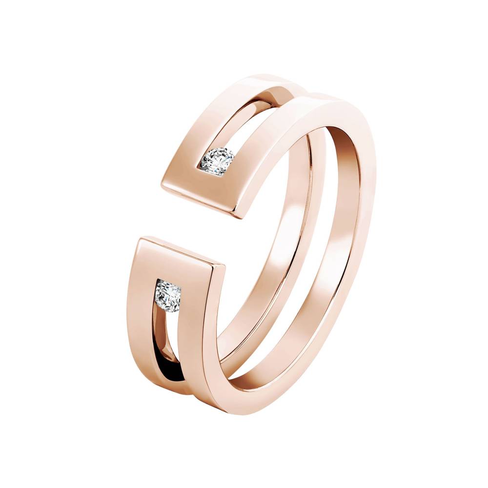 Ring Rose gold Diamond Thésée Duo 2