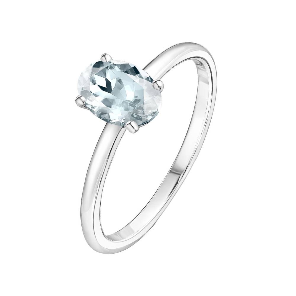 Ring White gold Aquamarine Lady Ovale 2