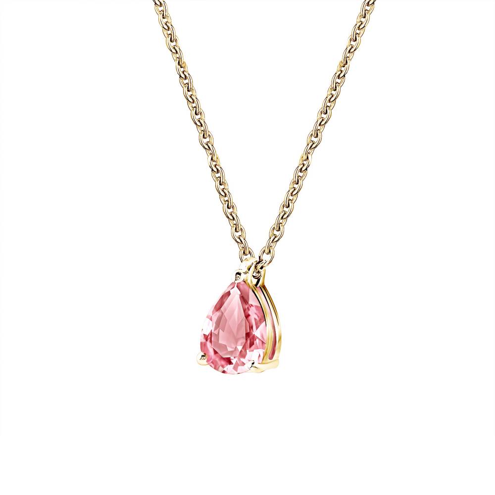 Pendant Yellow gold Tourmaline and diamonds Lady Poire M 3