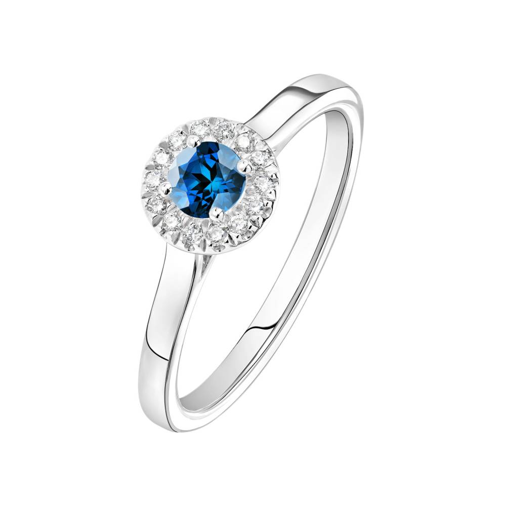 Bague Or blanc Saphir et diamants Rétromantique S 2