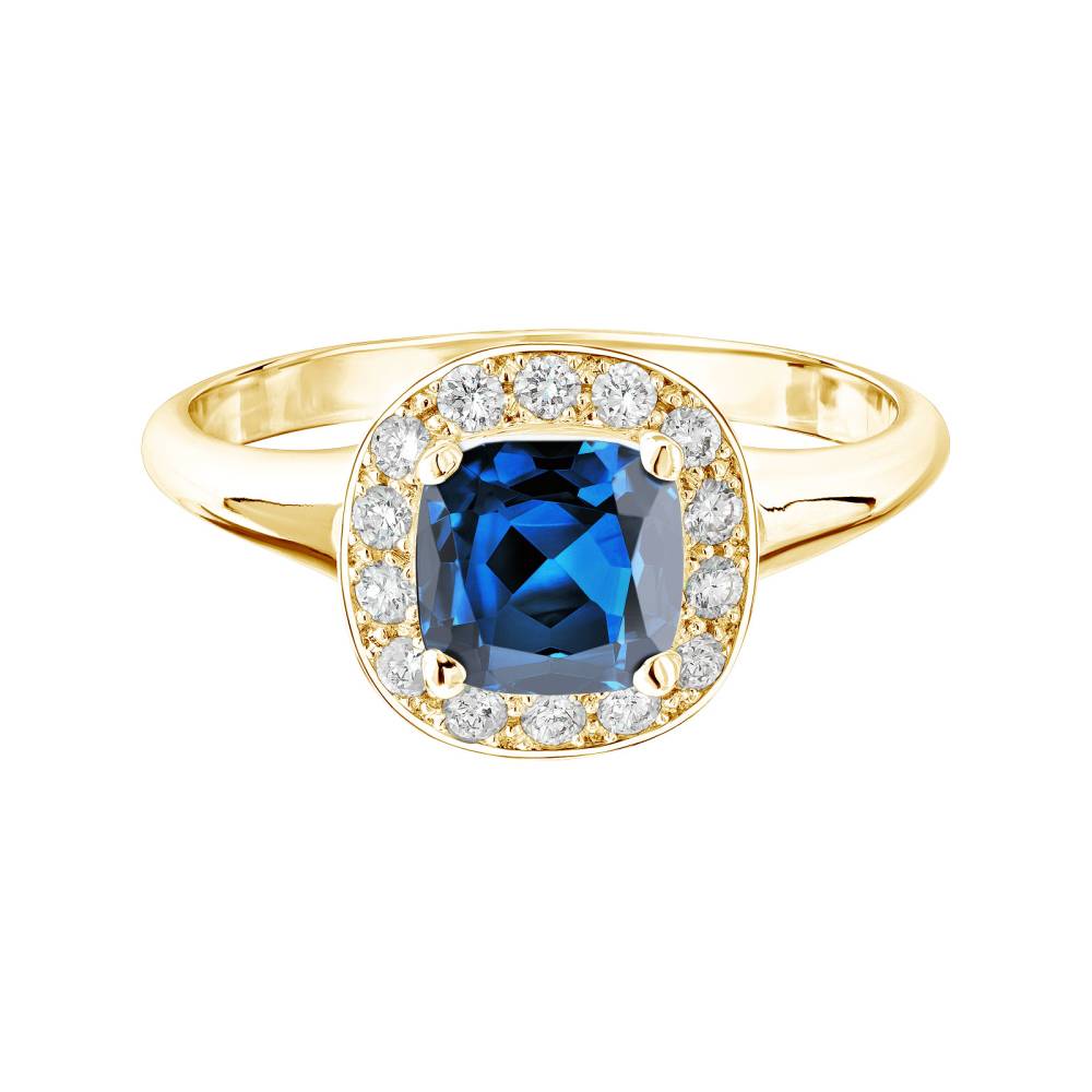 Bague Or jaune Saphir et diamants Mada 2