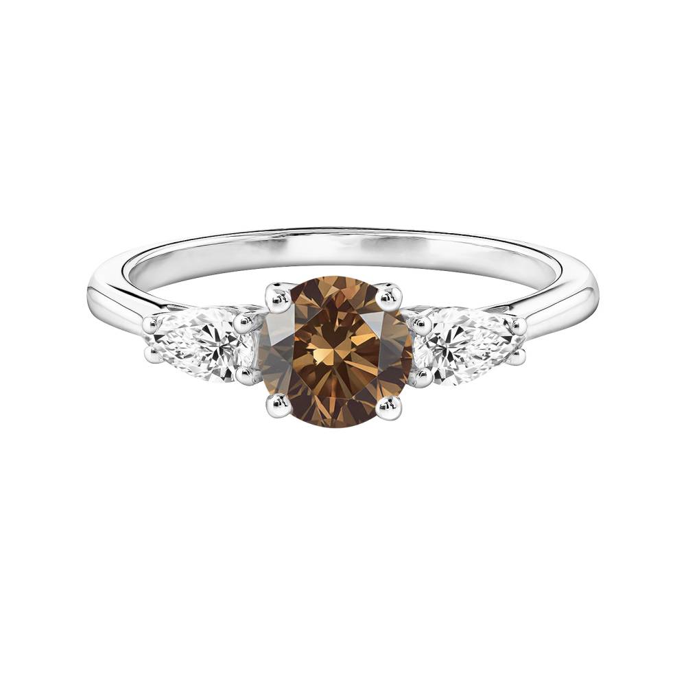 Ring White gold Chocolate Diamond and diamonds Lady Duo de Poires 2