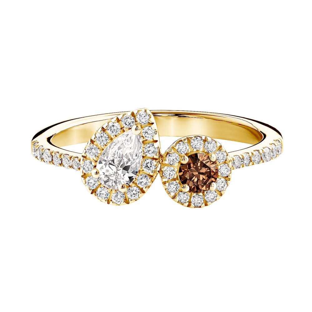 Bague Or jaune Diamant Chocolat et diamants AlterEgo Poire 2