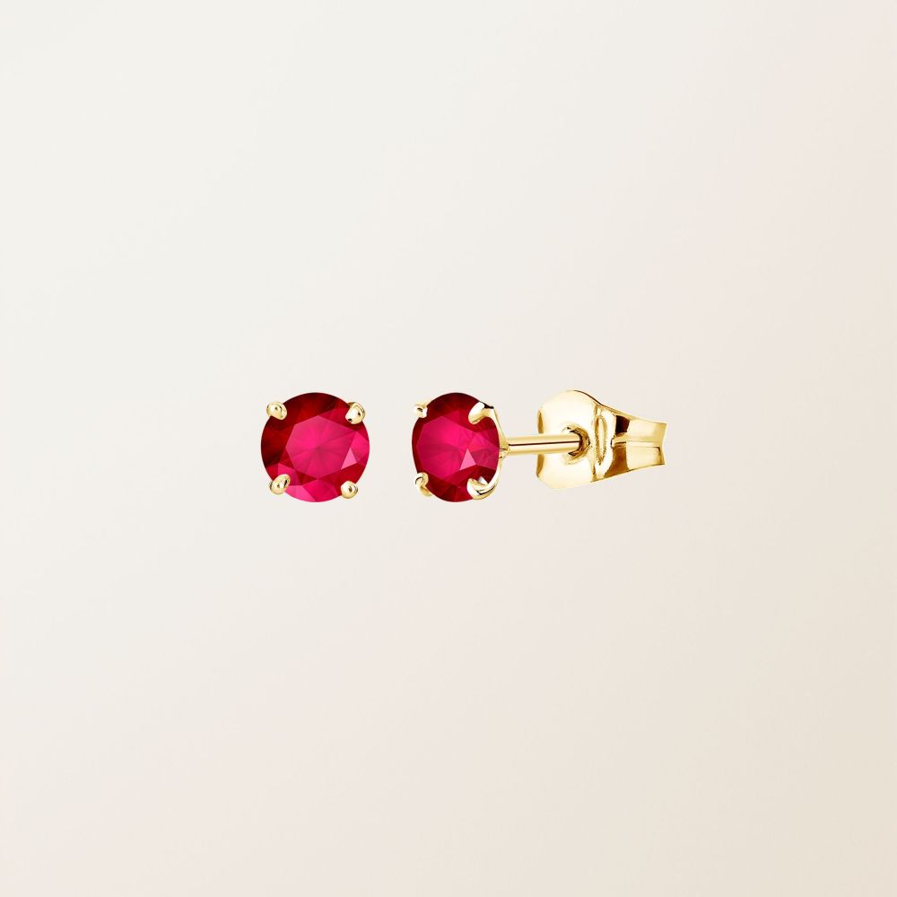 Boucles d'oreilles Or jaune Rubis Lady XL 2