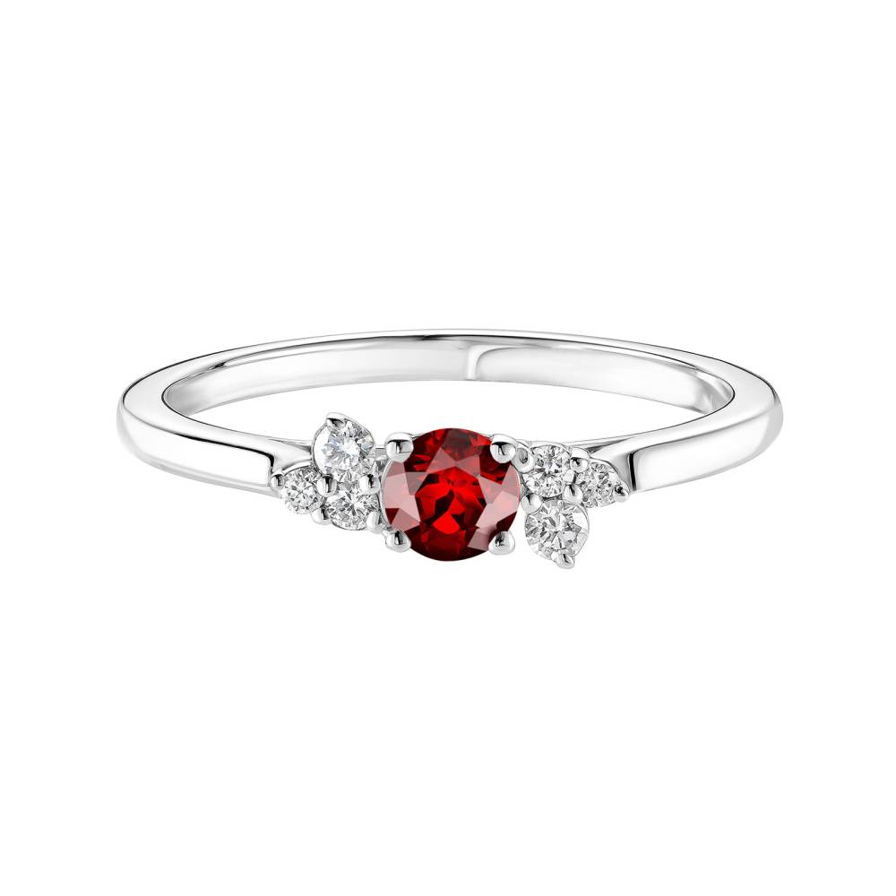 Ring Weißgold Granat und diamanten Baby EverBloom 2