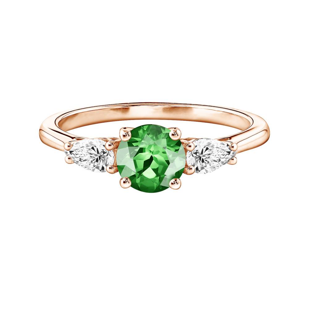 Ring Rose gold Tsavorite and diamonds Lady Duo de Poires 2