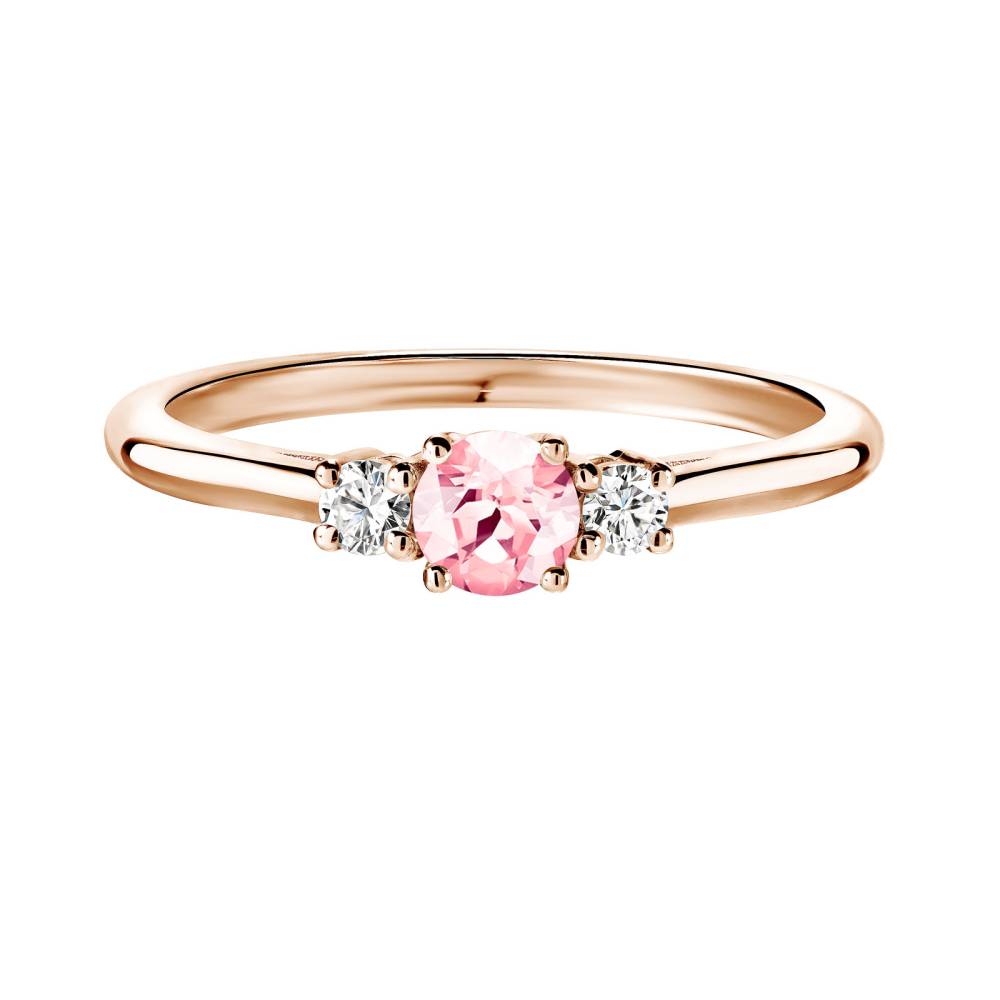 Bague Or rose Tourmaline et diamants Baby Lady Duo 2