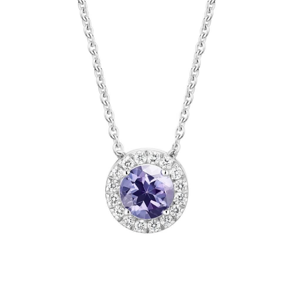 Pendentif Or blanc Tanzanite et diamants Rétromantique M 2