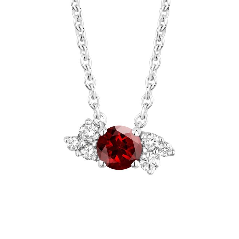 Pendant White gold Garnet and diamonds Baby EverBloom 2