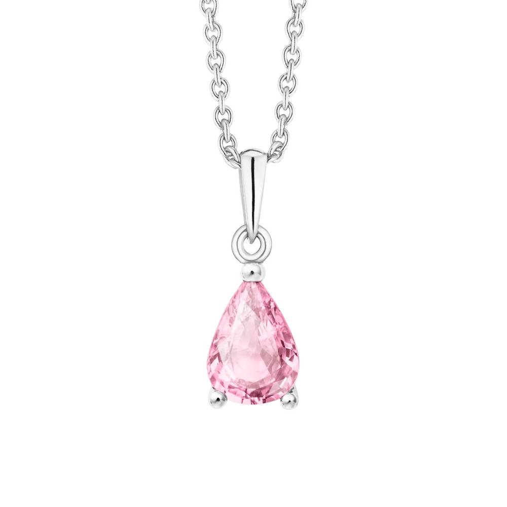 Pendentif Or blanc Tourmaline Goutte 2