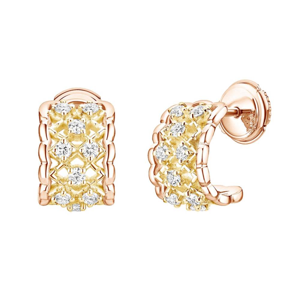 Boucles d'oreilles Or jaune et rose Diamant RétroMilano 2