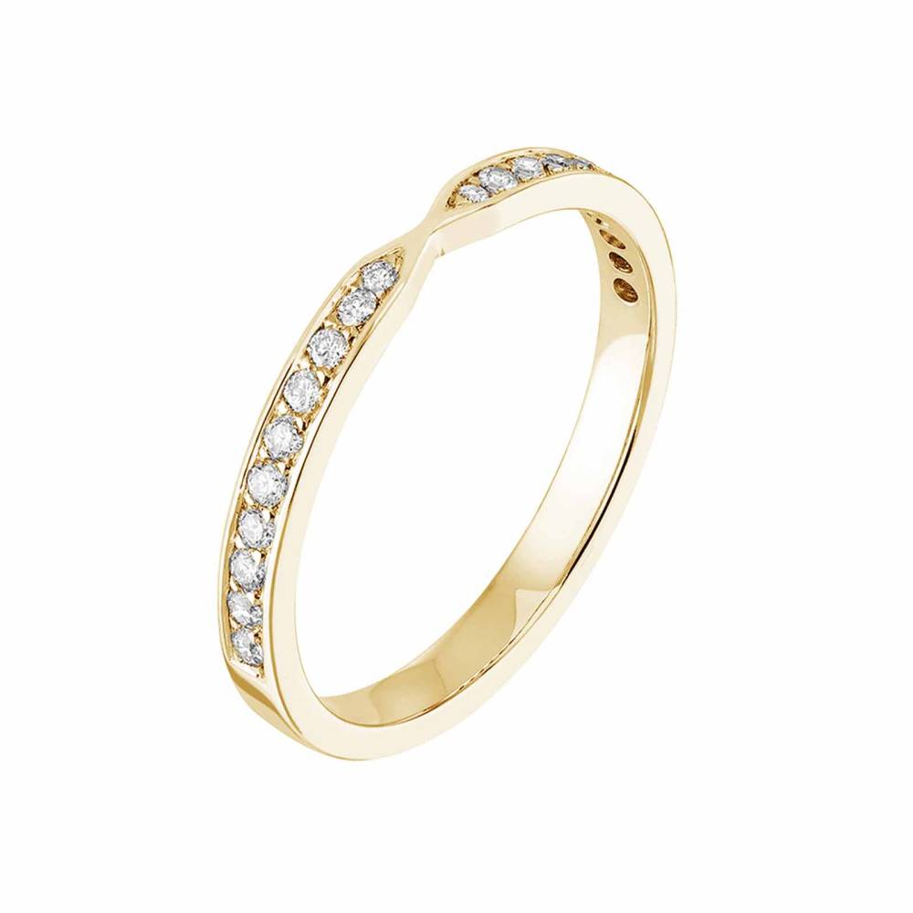 Ehering Gelbgold Diamant Lady Jonc Pavée 2