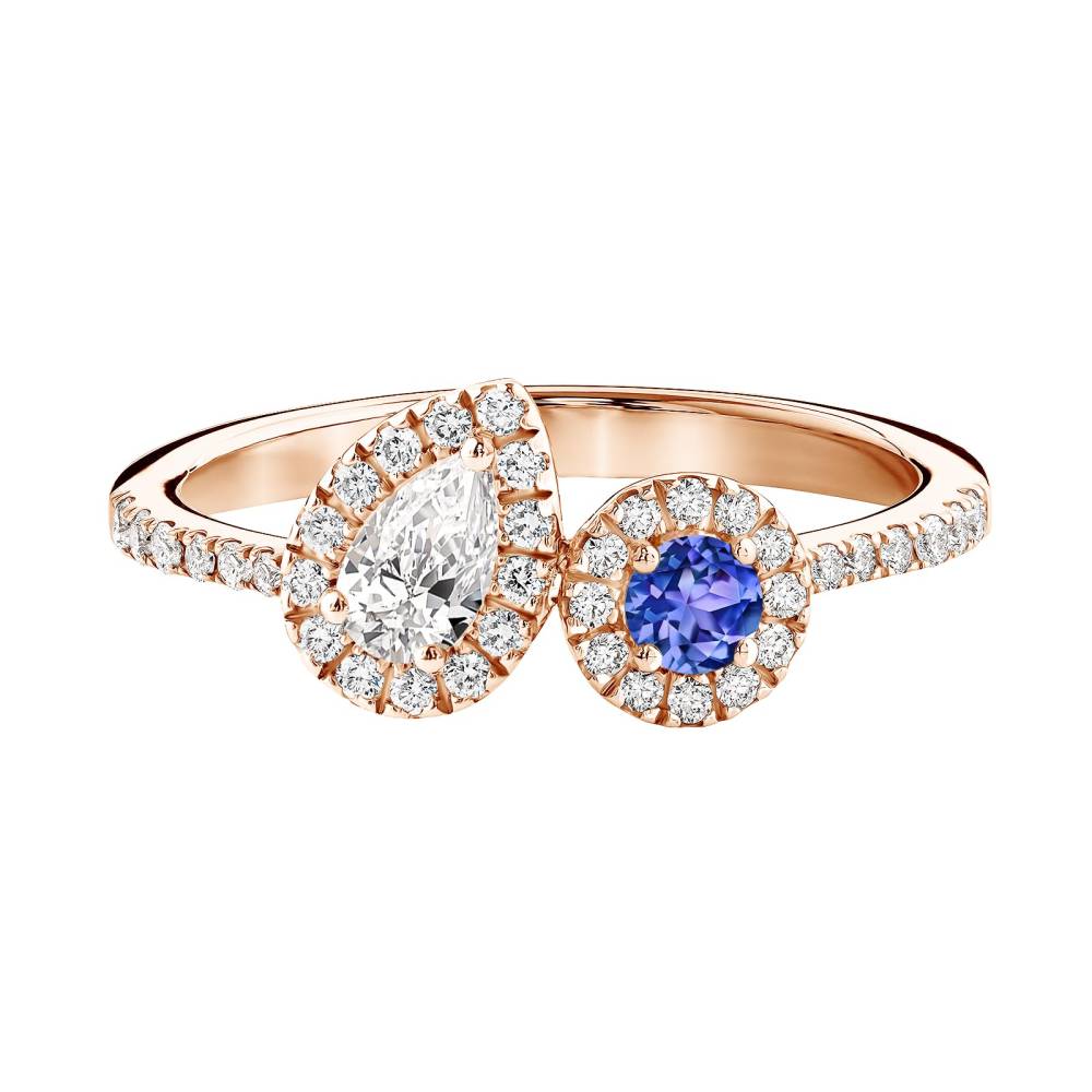 Ring Rose gold Tanzanite and diamonds AlterEgo Poire 2