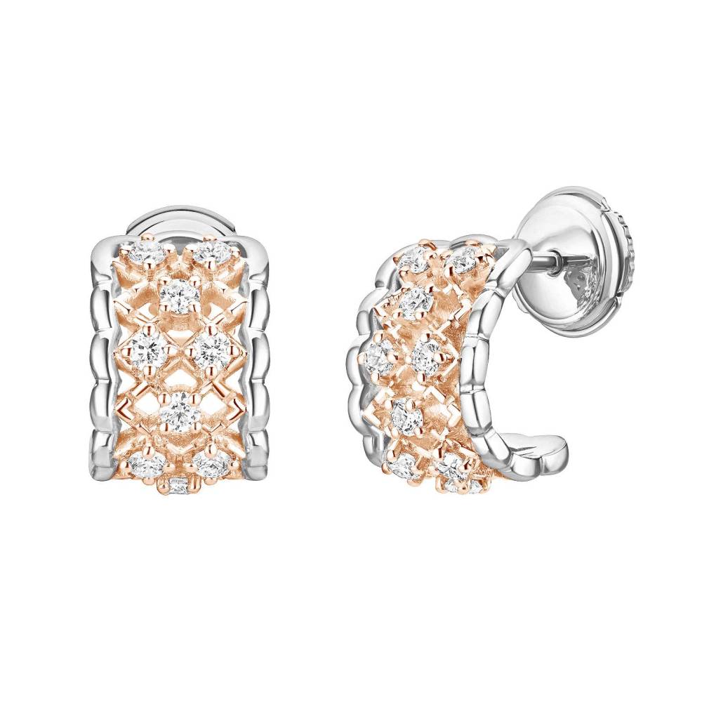 Earrings Rose and white gold Diamond RétroMilano 2