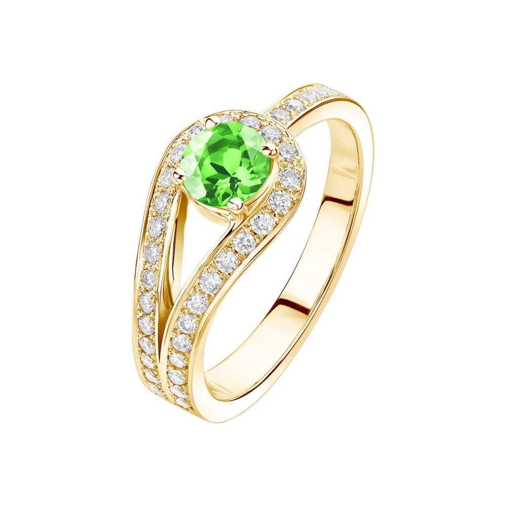 Bague Or jaune Tsavorite et diamants Romy 2