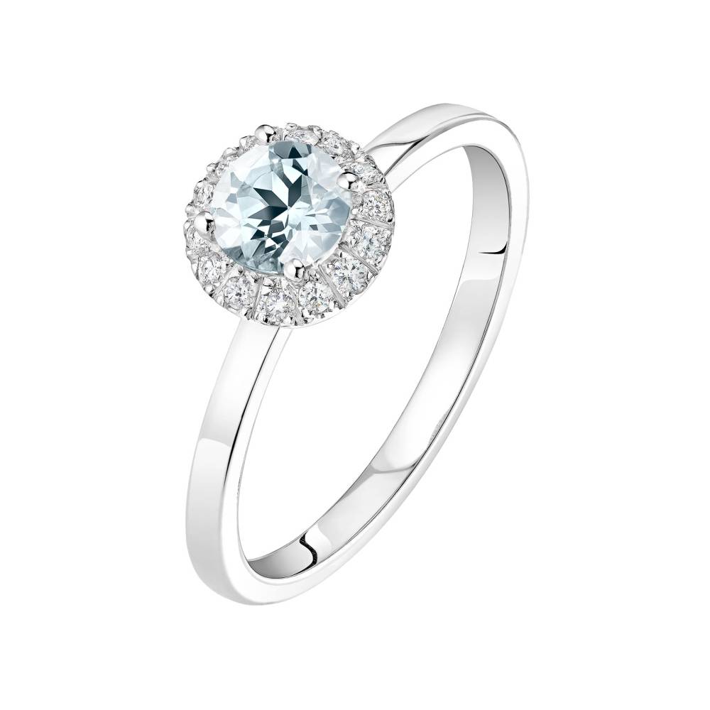 Ring Platinum Aquamarine and diamonds Rétromantique M 2