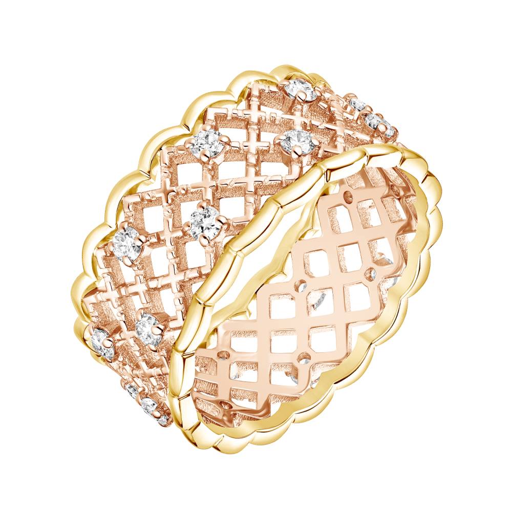 Ring Rose and yellow gold Diamond RétroMilano Uno 2