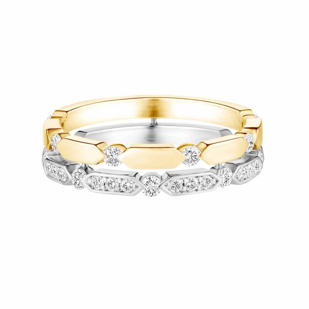 Ring Yellow and white gold Diamond MET Duo M 2