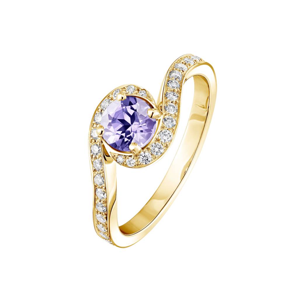 Bague Or jaune Tanzanite et diamants Amelia 2