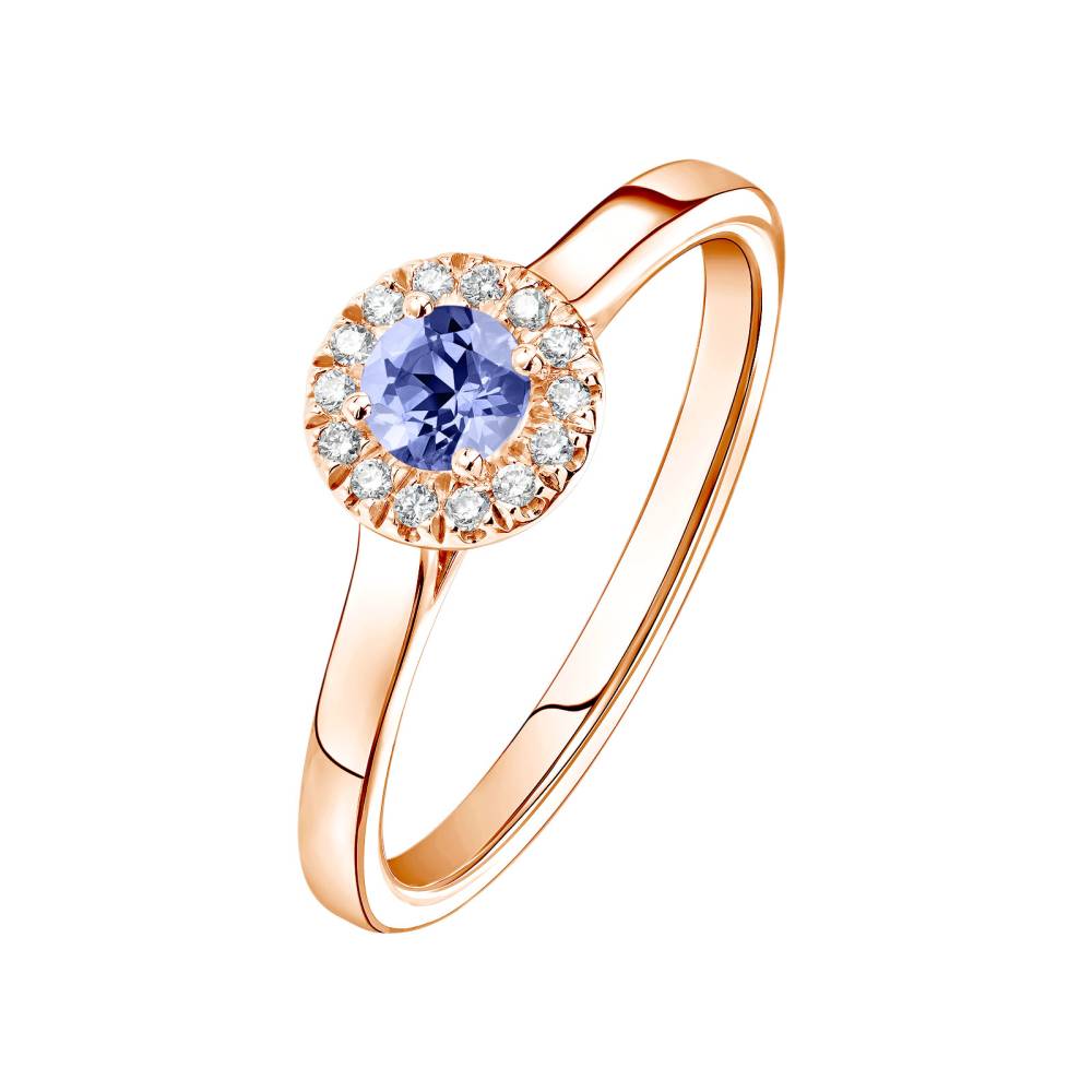 Ring Rose gold Tanzanite and diamonds Rétromantique S 2