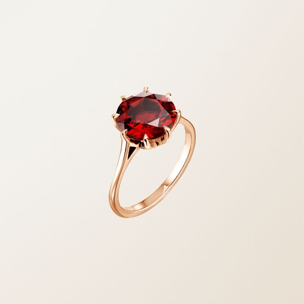 Bague Or rose Grenat Céleste 2