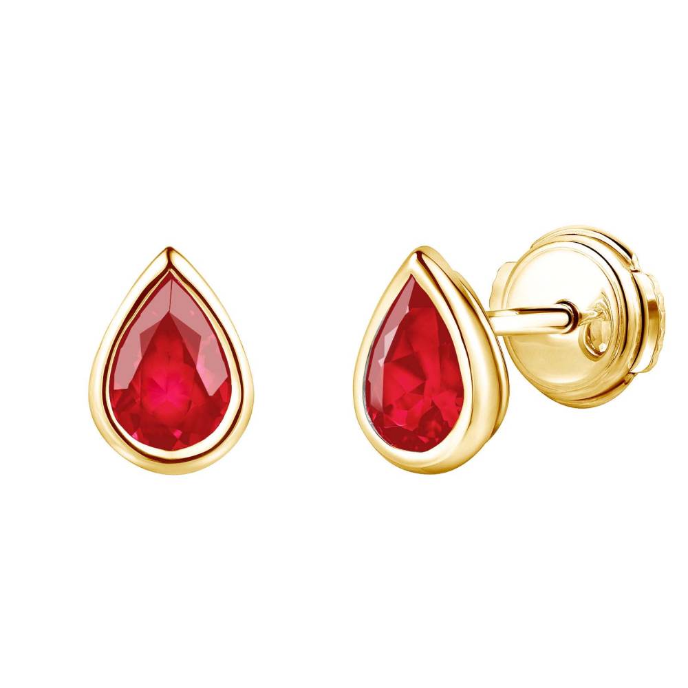 Boucles d'oreilles Or jaune Rubis Gemmyorama 2