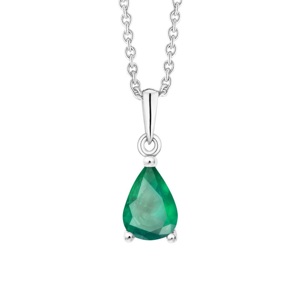 Pendant White gold Emerald Goutte 2