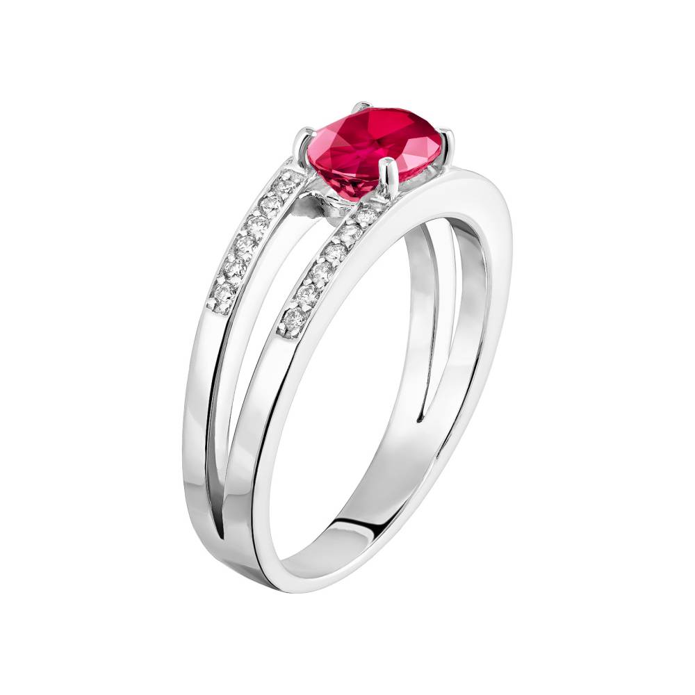 Bague Or blanc Rubis et diamants Cassandra 3