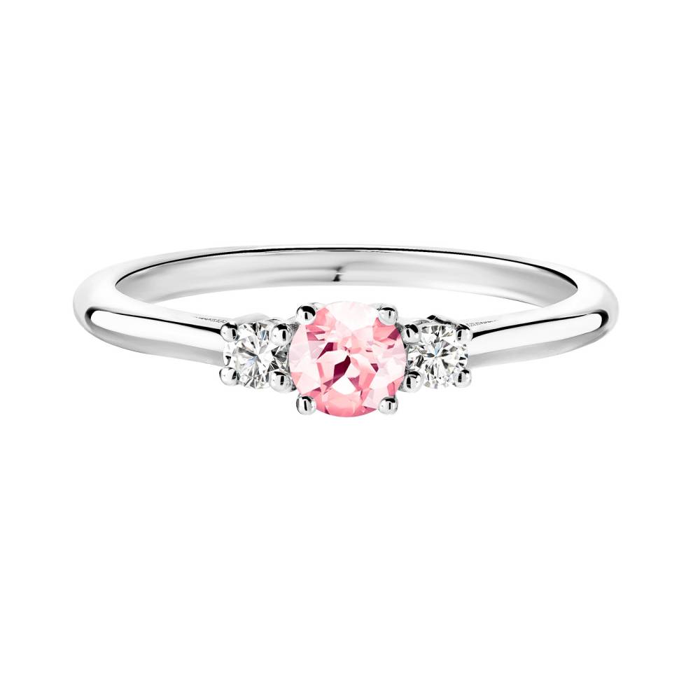 Bague Or blanc Tourmaline et diamants Baby Lady Duo 2