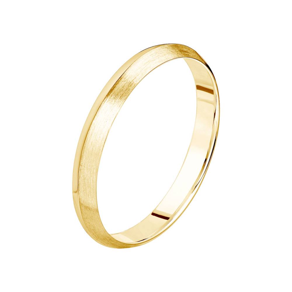 Wedding band Yellow gold Thésée Love Brossée 3 mm 2