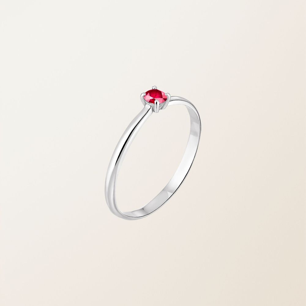 Bague Or blanc Rubis Mini Lady 2