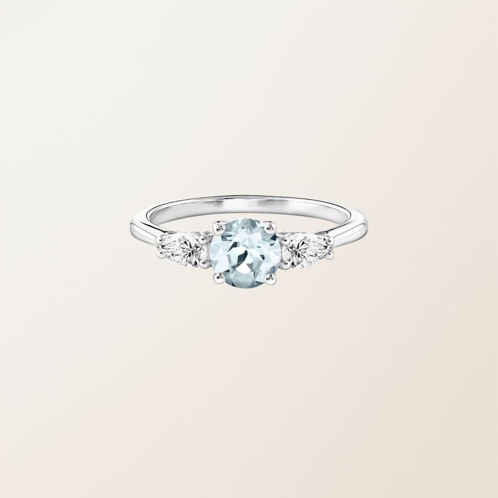 Bague Or blanc Aigue-marine et diamants Lady Duo de Poires 2