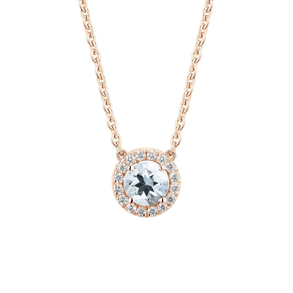 Pendant Rose gold Aquamarine and diamonds Rétromantique S 2