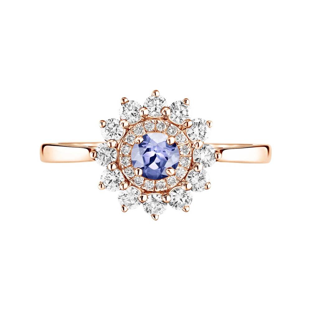 Ring Rose gold Tanzanite Lefkos 4 mm 2