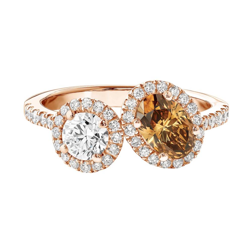 Bague Or rose Diamant Cognac et diamants AlterEgo Ovale L 2